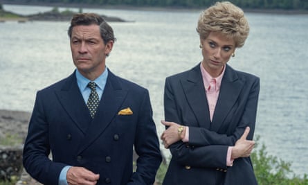 Dominic West and Elizabeth Debicki in The Crown.