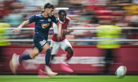 Orban extends reach across border to make TSC a football power in ‘Serbia-Hungary’ | Soccer 5 TSC, in blue shirts, in action at Braga.