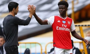 Mikel Arteta Tells Arsenal Teenager Bukayo Saka To Enjoy The Moment Football The Guardian