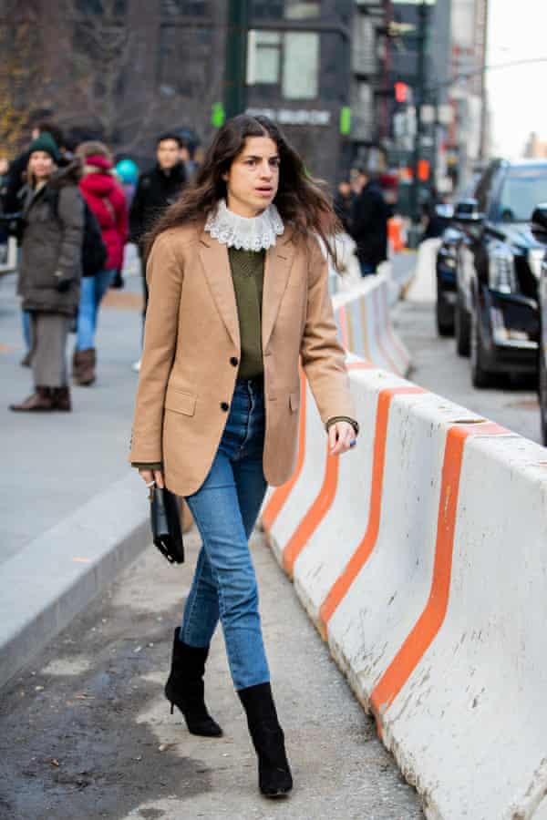 Leandra Medine during New York Fashion Week Fall / Winter in Feruary 2020.