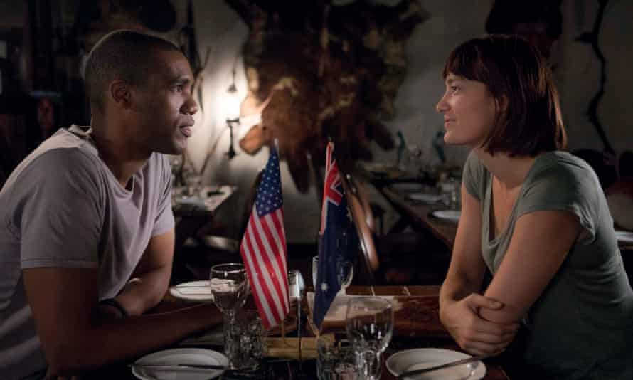 A still from the six-part TV show Pine Gap, featuring Parker Sawyers and Tess Haubrich