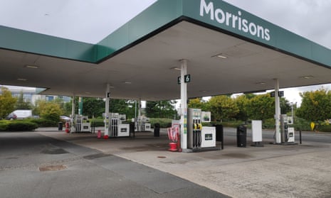 A Morrisons petrol station in Cardiff Bay.