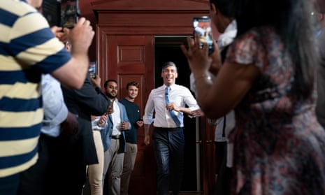 Sunak arrives to make a speech at an event at Petyt Hall, London on Monday June 24, 2024.