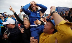 Tommy Fleetwood celebrates