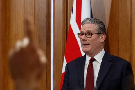 Keir Starmer at his press conference.