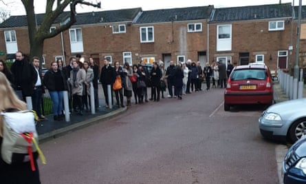 People queuing to vote in Balham, south London.