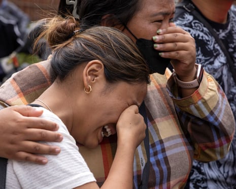 Relatives of victims and missing people in Kathmandu, Nepal
