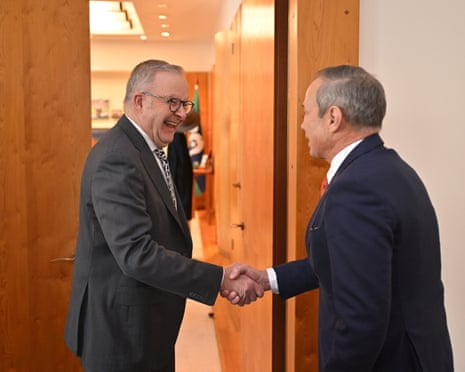 West Australia’s Premier Roger Cook meets with Prime Minister Anthony Albanese before a Cabinet Meeting.
