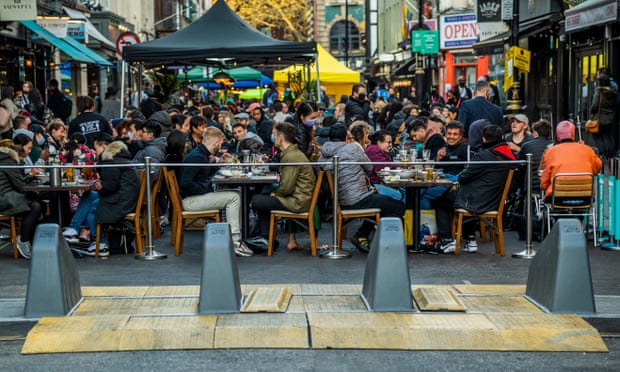 Outdoor diners in Soho, London