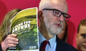 Jeremy Corbyn with Labour’s environment manifesto, a Plan for Nature.