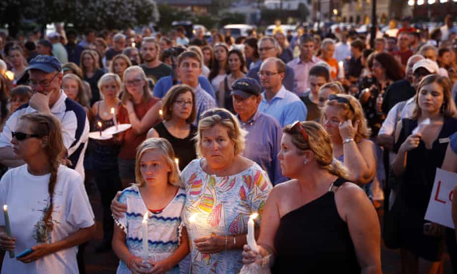 A vigil for the shooting at the Capital Gazette newsroom in Maryland. 