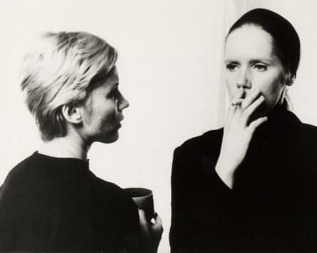 Liv Ullmann as Elisabet, left, and Bibi Andersson as Alma in Ingmar Bergman’s 1966 film, Persona.