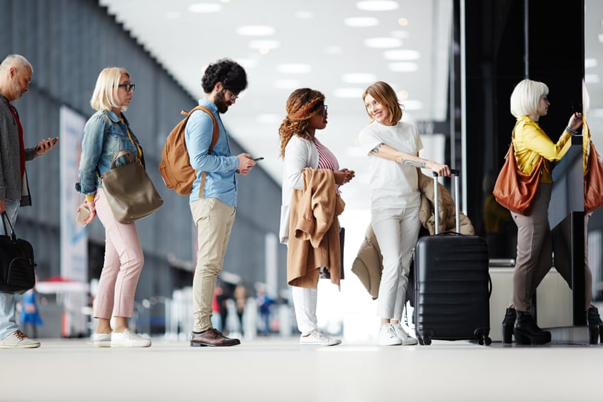 When chat to fellow queuers, subtly reassure them that they won't be stuck talking to you for the rest of time …