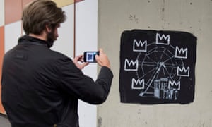 The other new Banksy mural uses crown motifs, which are common in some of Basquiat’s art.