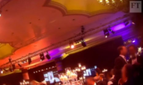 Screengrab of FT secret filming at Presidents Club charity event in London’s Dorchester Hotel