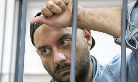 Kirill Serebrennikov waiting for a court hearing in Moscow in 2017.