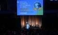 United Nations Secretary-General Antonio Guterres delivers a special address on climate action at the American Museum of Natural History on World Environment Day in New York