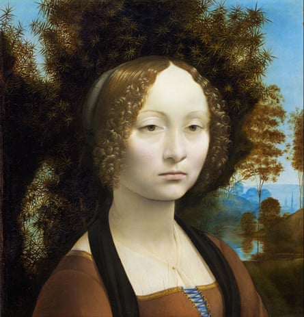 The start of a brilliant run of female portraits … Ginevra de’ Benci by Da Vinci, c1475.