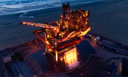 A decommissioned North Sea offshore platform is transformed into one of the UK’s largest public art installations.