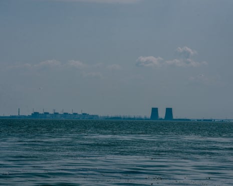 Zaporizhzia nuclear power plant and the Dnipro river