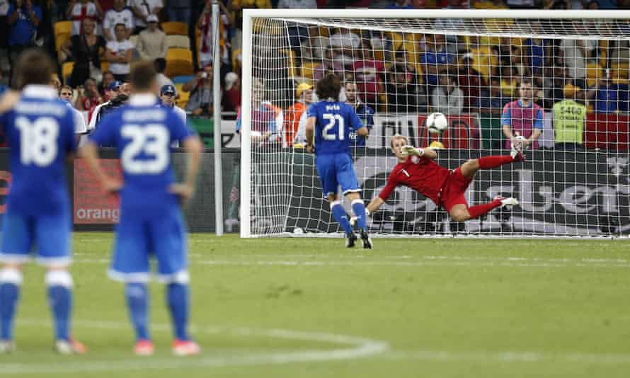Andrea Pirlo shoots a bold penalty from Panenka that beats Joe Hart at Euro 2012.