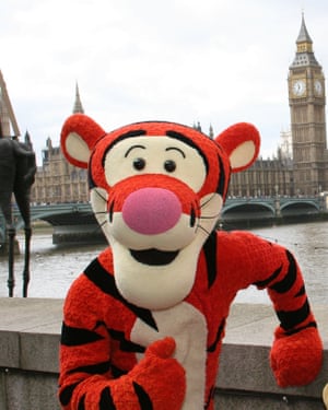 Tigger, on an earlier visit to the Houses of Parliament