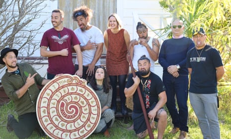 New Zealand’s Maori games enthusiasts: Kuruho Wereta (far left), Wiremu Sarich (third from left), Rosie Remmerswaal (middle), and Te Ahukaramū Charles Royal (second from right)