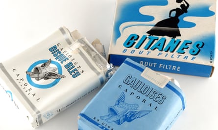 Gauloises and Gitanes cigarette packets.