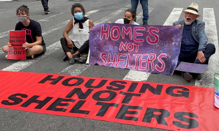 Stop the transfers homeless rights protest, New York, USA - 29 Jul 2021Mandatory Credit: Photo by MediaPunch/REX/Shutterstock (12237711d) Stop the Transfers Homeless Rights Protest at City Hall Stop the transfers homeless rights protest, New York, USA - 29 Jul 2021