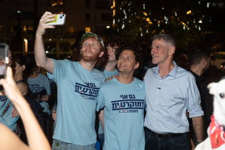 Yair Golan speaks to supporters on election eve.