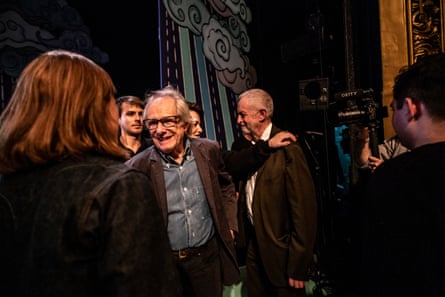 Ken Loach with Jeremy Corbyn in 2019.