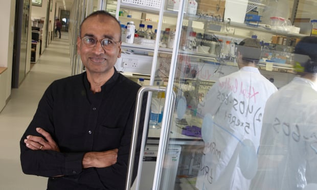 Nobel prize winner in Chemistry, Venki Ramakrishnan in his laboratory at the new MRC Molecular Biology building, Cambridge Biomedical campus. 20/11/13