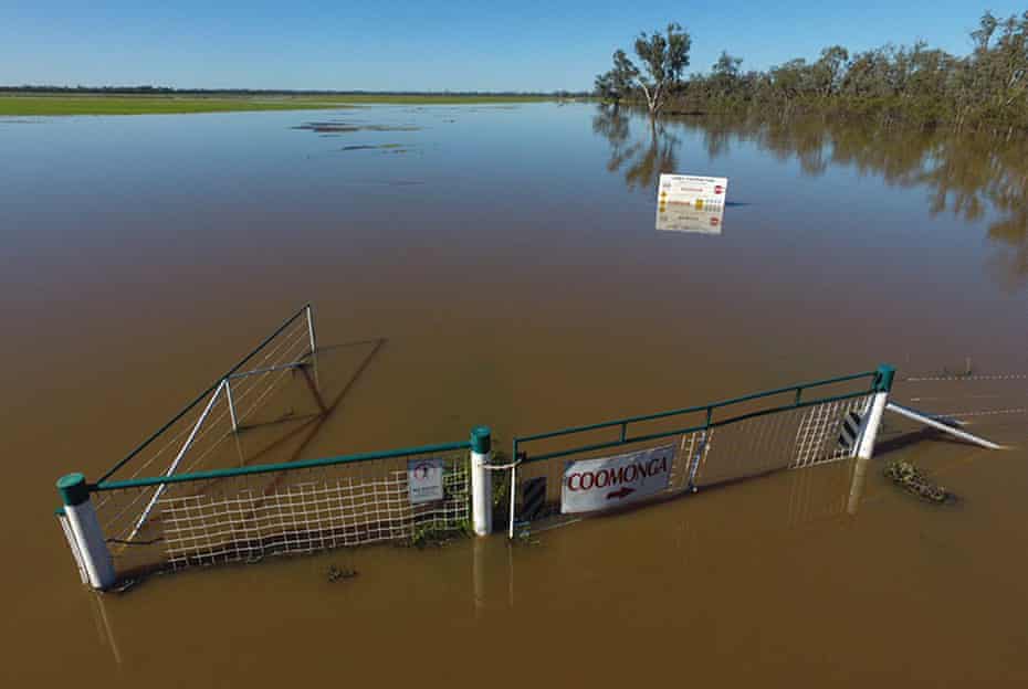 Chris Lamey’s flooded property in 2016 in Goondiwindi, Queensland