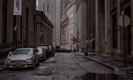 The New York Stock Exchange in Manhattan in March, a week after New York put its lockdown in place.