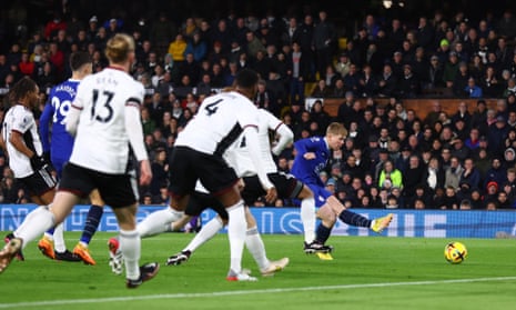 Chelsea's Lewis Hall with a big early chance.