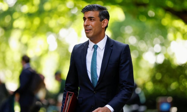 Rishi Sunak leaves Millbank Studios in May 2022.