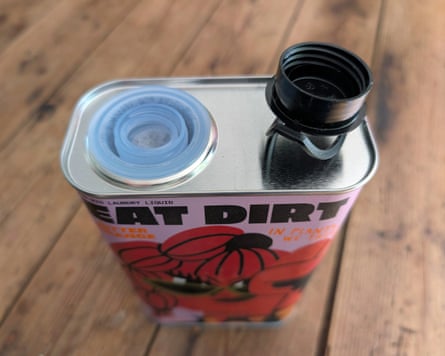 Eat Dirt tin with spout