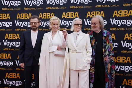 Fältskog and her Abba bandmates at the opening performance of ABBA Voyage in London, 2022.