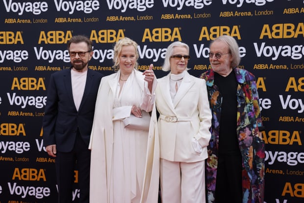 Bjorn Ulvaeus, Agnetha Faltskog, Anni-Frid Lyngstad and Benny Andersson at the premiere of Abba Voyage.