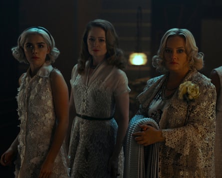 Lucy Davis, right, with Kiernan Shipka, Miranda Otto