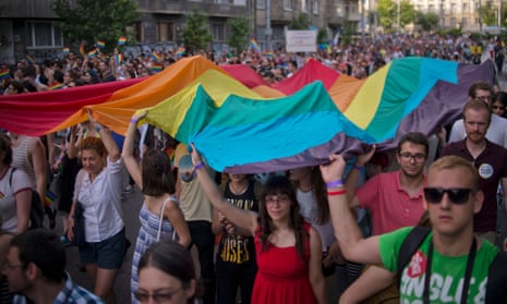 The Pride march in the Bulgarian capital, Sofia, last week 