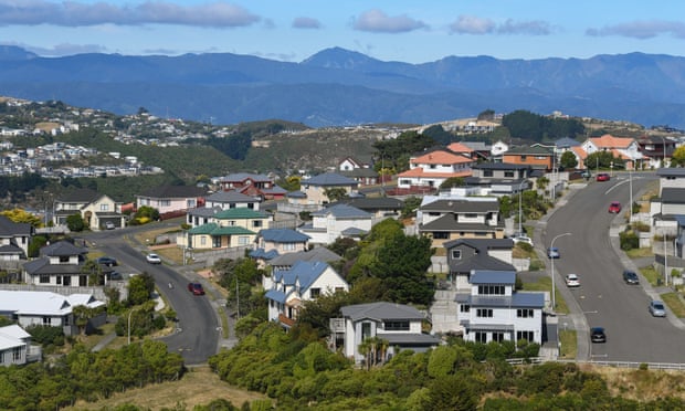 Houses in a residential area near Wellington. Soaring house prices and rents are adding to New Zealand’s cost of living issues.