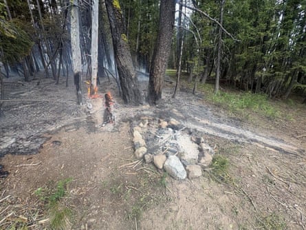 a fire in the woods