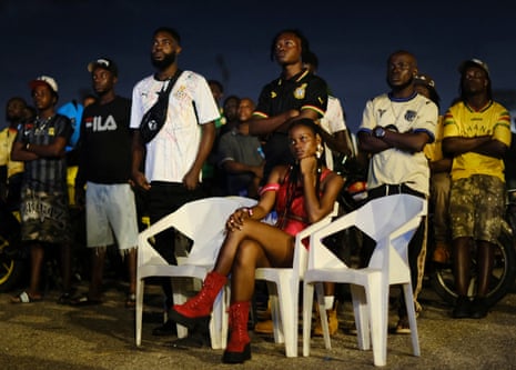 Ghana fans watch the match in Accra.