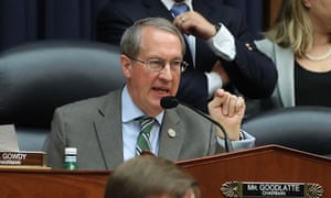 Robert Goodlatte during one of the congressional committee hearings into alleged FBI bias.