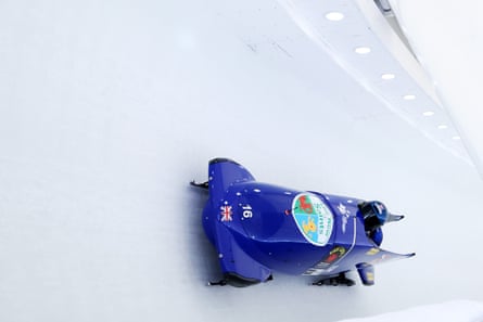 Adele Nicole and Ashleigh Nelson compete in the two-woman bob at the 2025 world championships in Lake Placid, New York