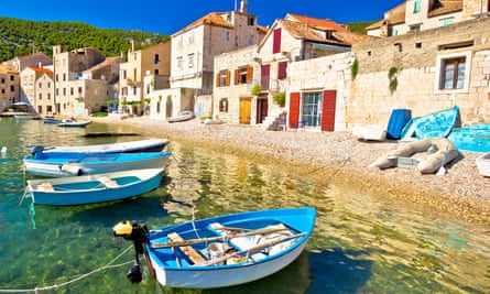 Scenic beach in Koiza waterfront, Island of Vis, Croatia