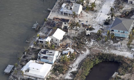 Damaged houses in the Florida Keys
