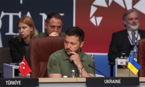Volodymyr Zelenskiy at the Nato leaders summit in Vilnius, Lithuania