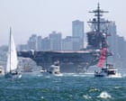 USS Lincoln arrives at San Diego base after record-breaking deployment, with families gathered to greet crew – live